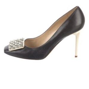 Kate Spade Black and White Heels with Embellished Toe